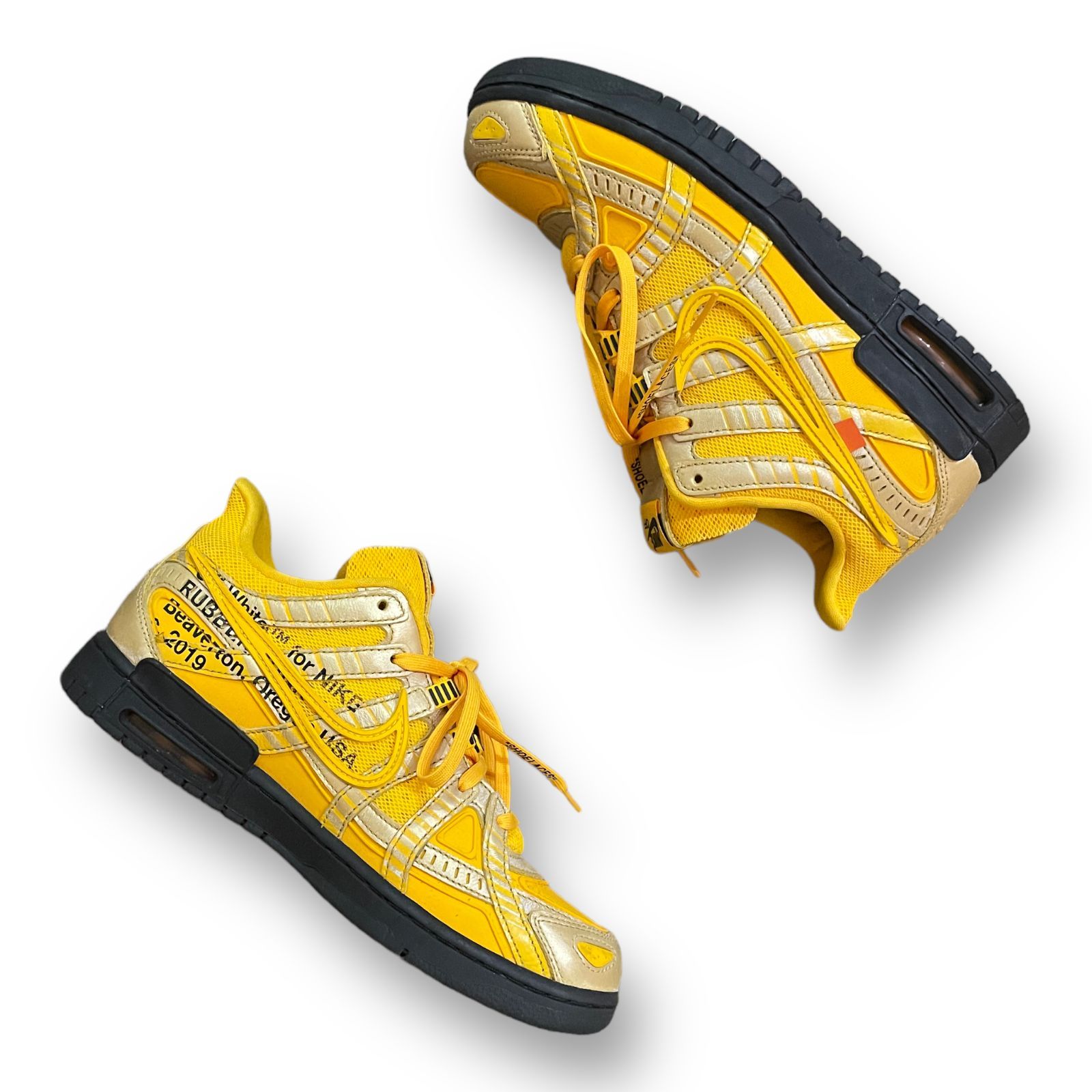 国内正規 OFF-WHITE × NIKE AIR RUBBER DUNK UNIVERSITY GOLD オフ 