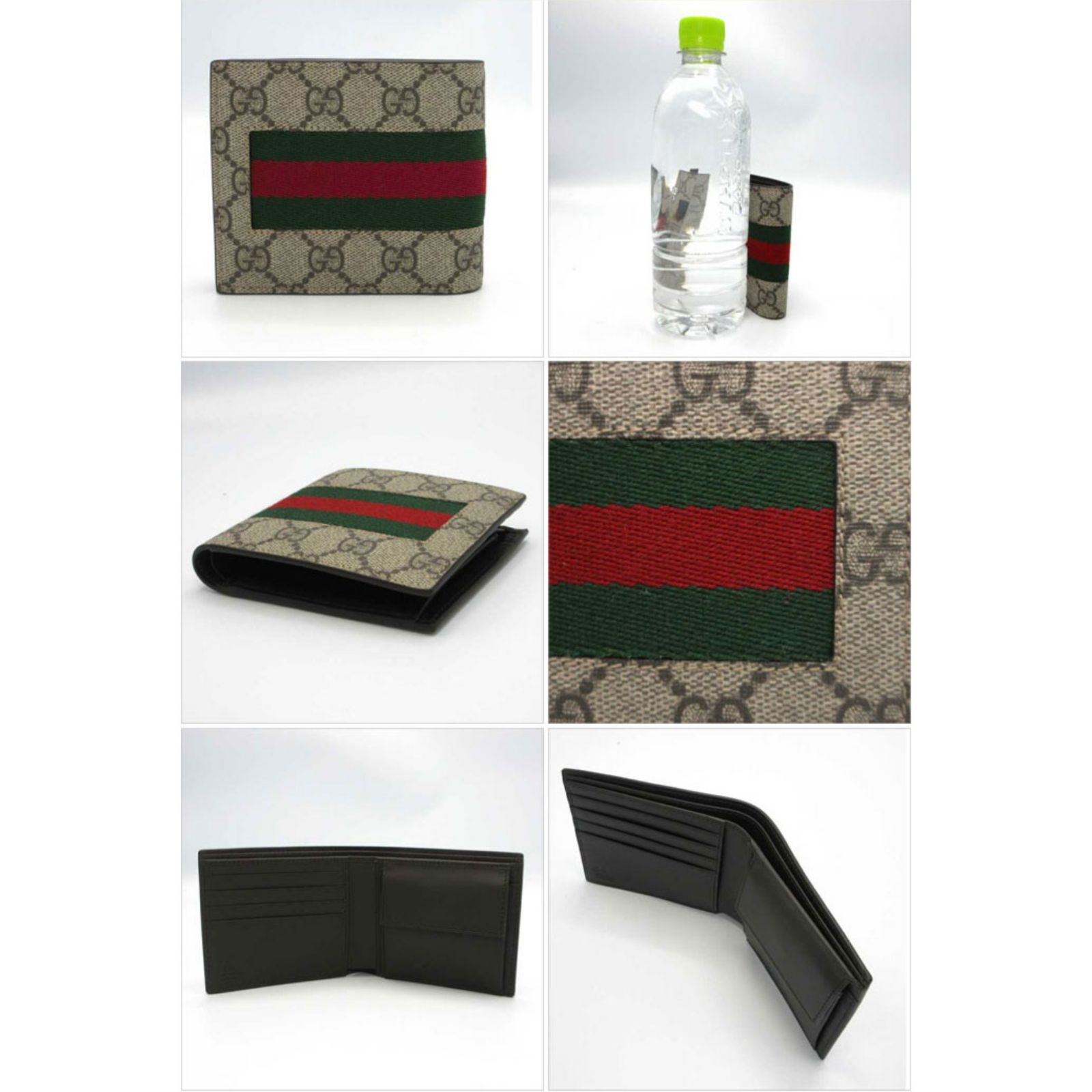 グッチ 二つ折り財布 GUCCI GGスプリーム ウェビングライン 小銭