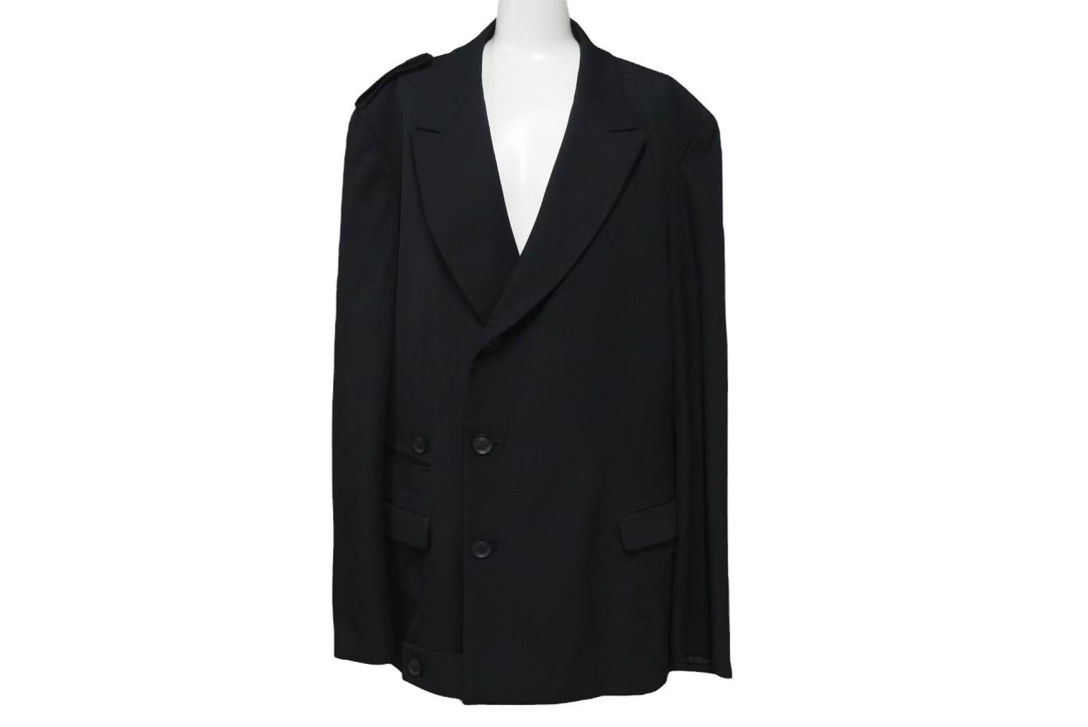 新品同様 YOHJI YAMAMOTO ヨウジヤマモト テーラードジャケット サンプル品 HC-J23-100・2-3 JAPAN製 ブラック 中古 4c072602