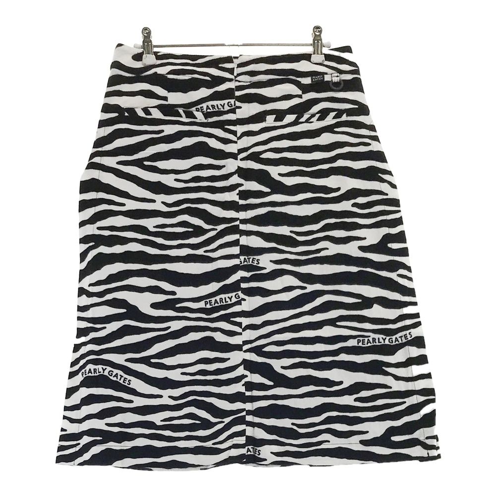 サイズ 0 PEARLY GATES パーリーゲイツ 055-1234034 ミドルプリーツ切替スカート ロゴ×ゼブラ柄 ホワイト系 240101523865 ゴルフウェア レディース ストスト