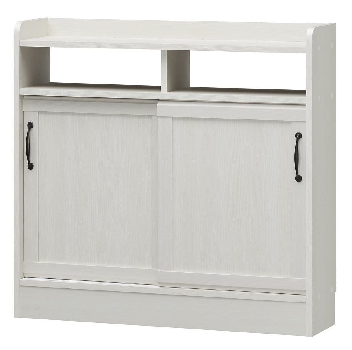 新着商品】高さ85.6 幅89.9 本棚ホワイト 奥行22.4cm 薄型キャビネット  