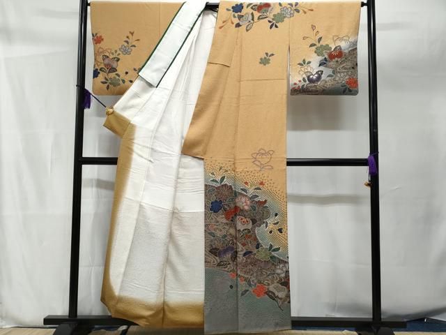 平和屋着物○訪問着 葡萄蔦の葉文 暈し染め 金彩 正絹