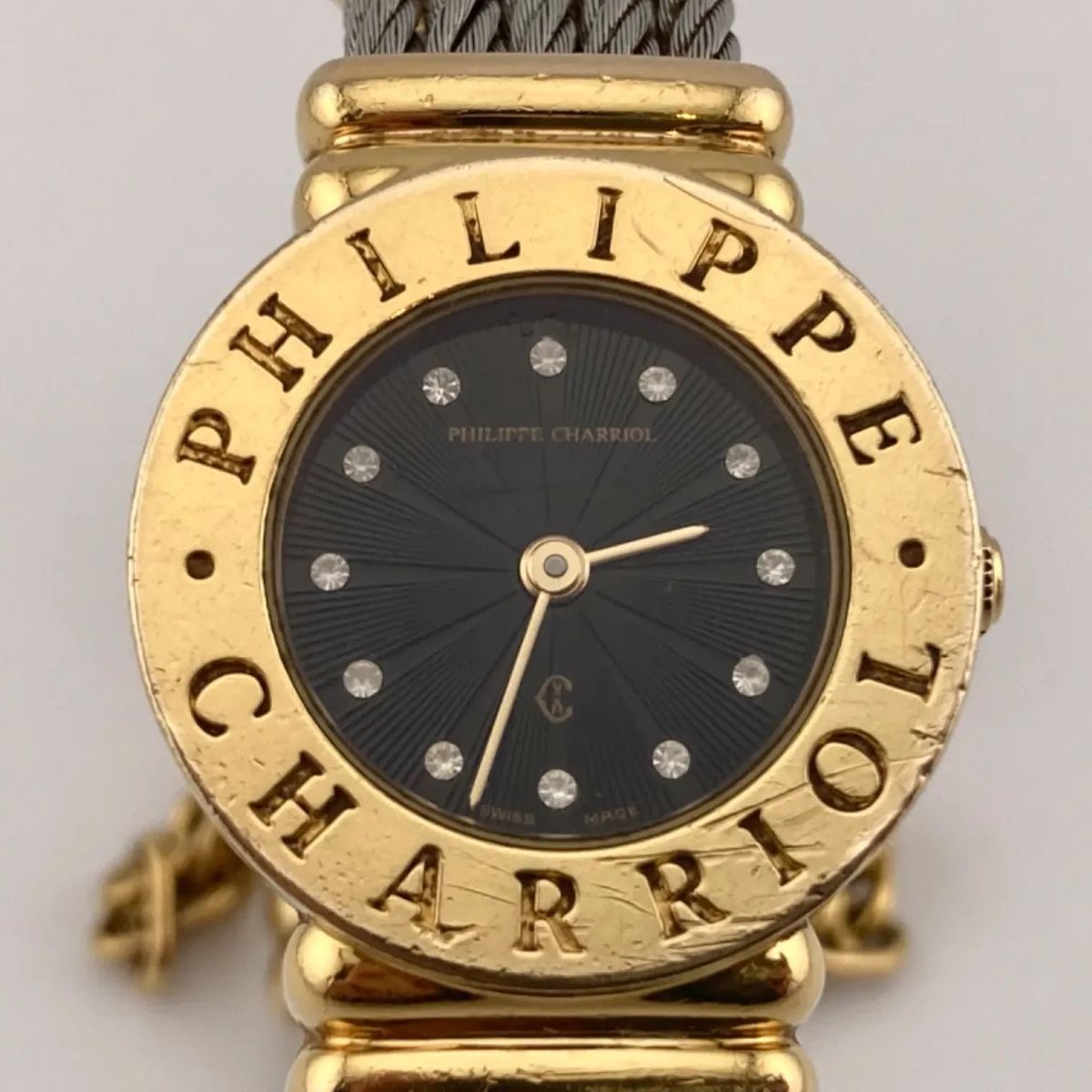 フィリップ・シャリオール PHILIPPE CHARRIOL 7007901 サントロペ 12Pジルコニア クォーツ レディース 腕時計