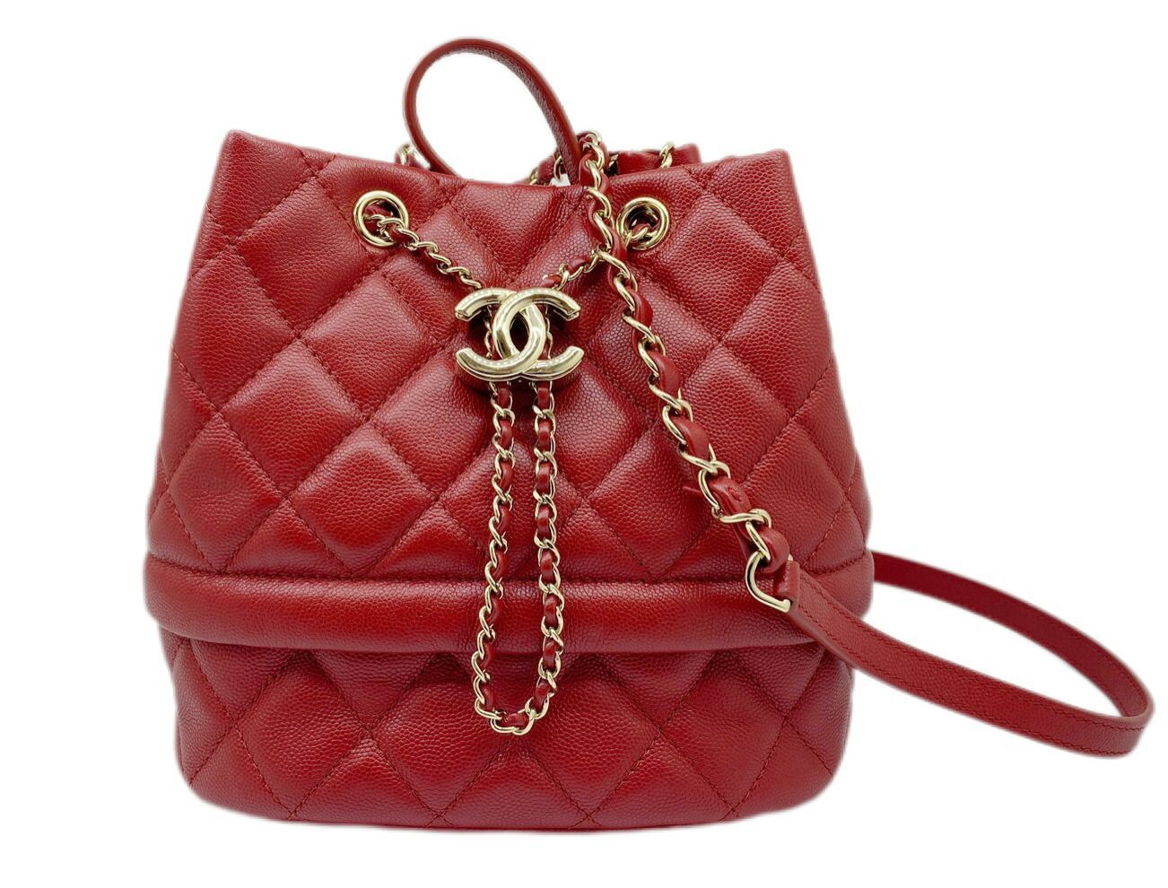 CHANEL シャネル ドローストリング 巾着ショルダー キャビアスキン