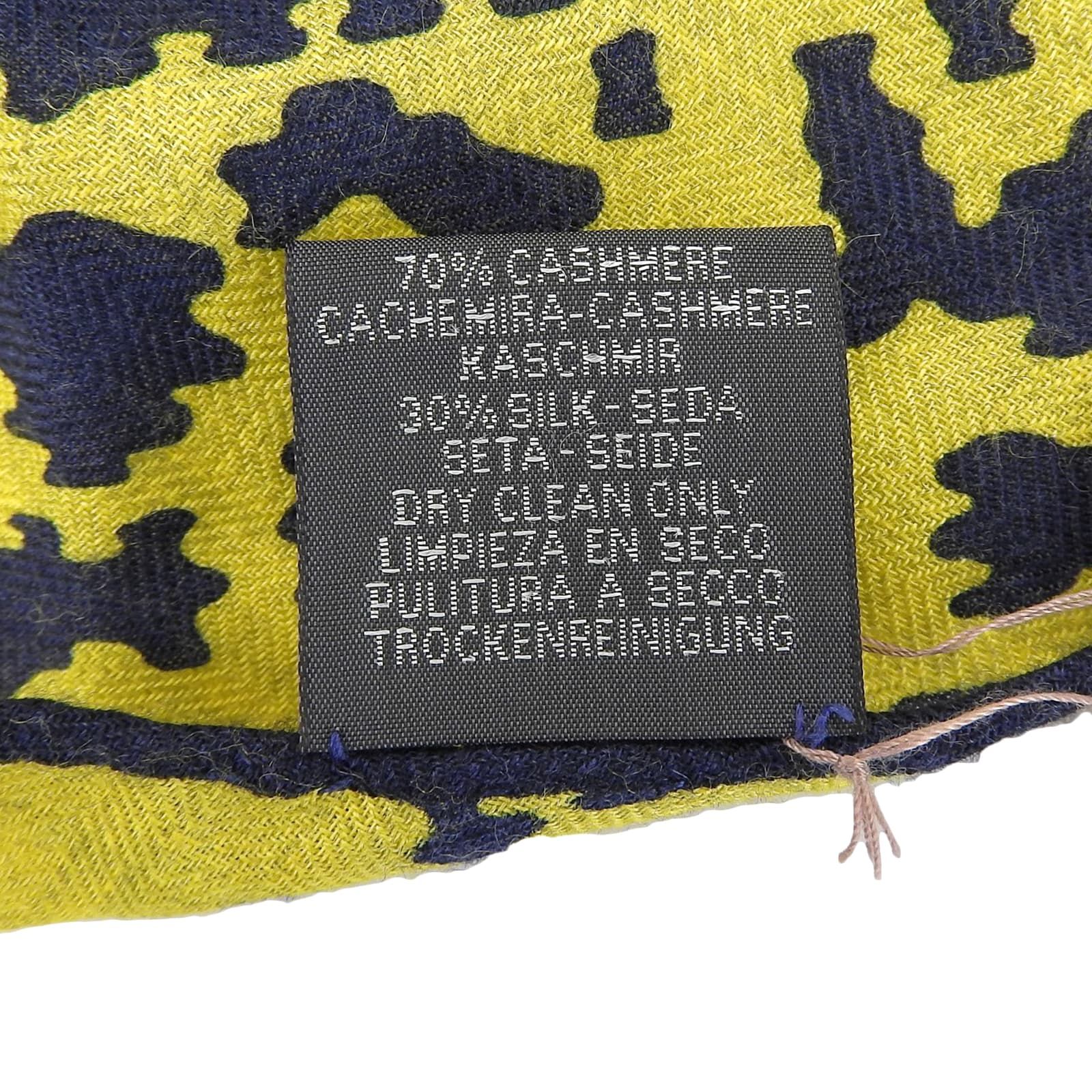 エルメス HERMES シルク100%スカーフ 未使用 ブルー イエロー 新品未