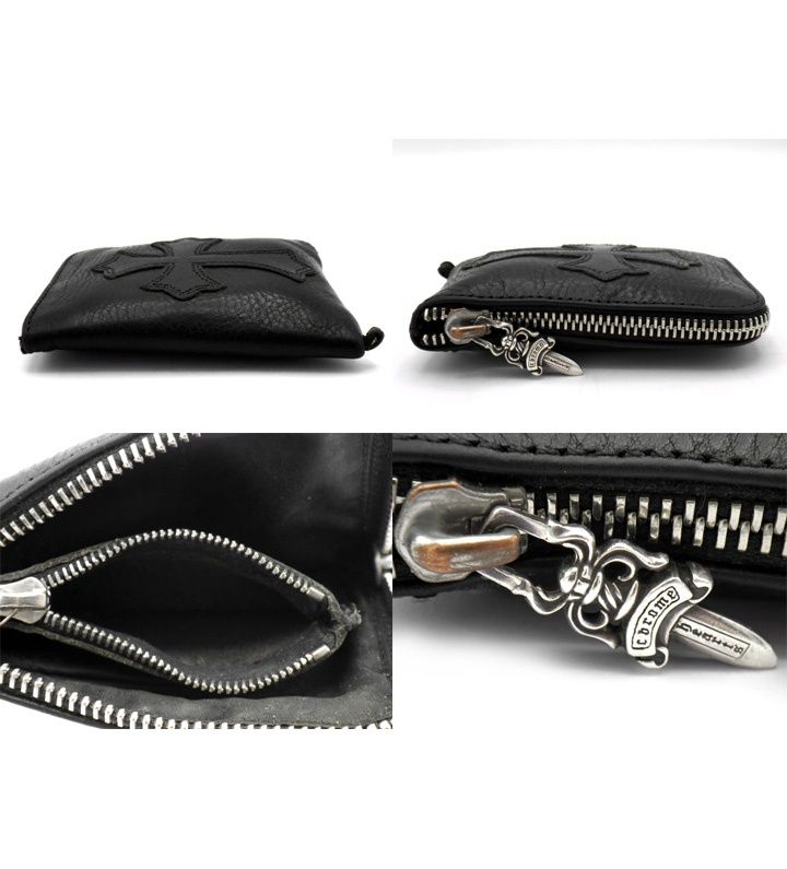 クロムハーツ TINY ZIP/タイニージップ クロスパッチレザーダガー  