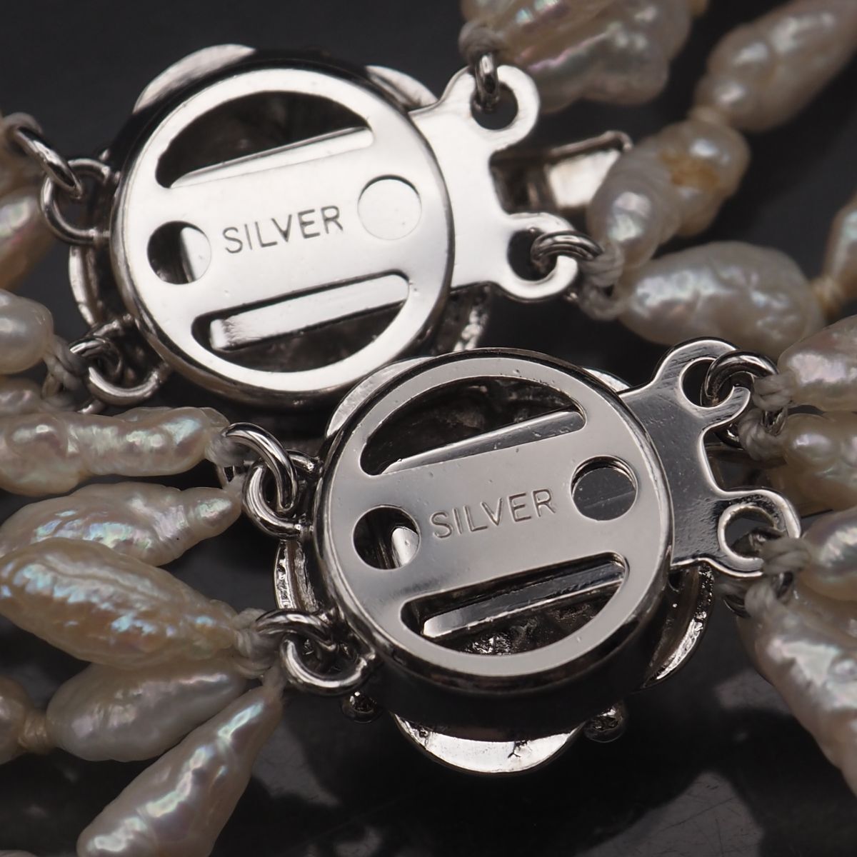 淡水パール　編み込み　一粒3.7mm 10mm silver刻印 dn641/SALE！淡水パール◇艶あり シルバー セミボール1連 - メルカリ
