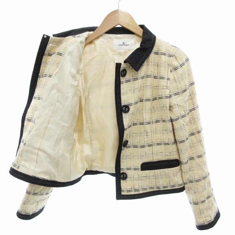 クレージュ courreges ツイードジャケット ブルゾン デニム 切替