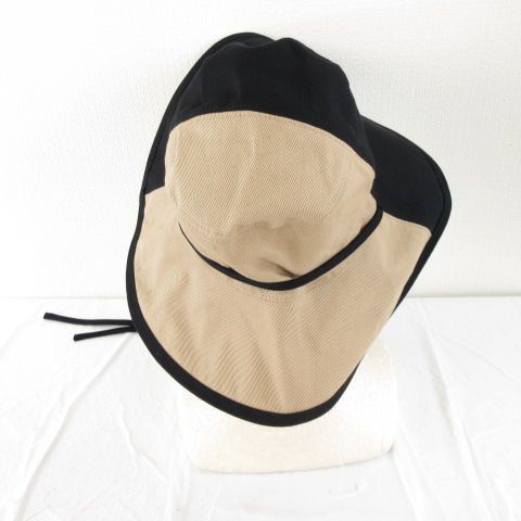 ツユミ TSUYUMI デュアルコットンドリルハット 帽子 黒 ベージュ M A970