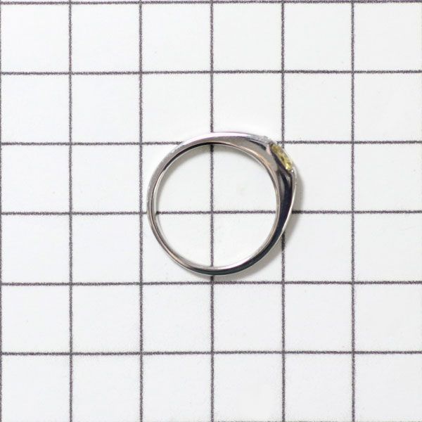 Pt900 イエロー サファイア ダイヤモンド リング 0.44ct D0.04ct ...