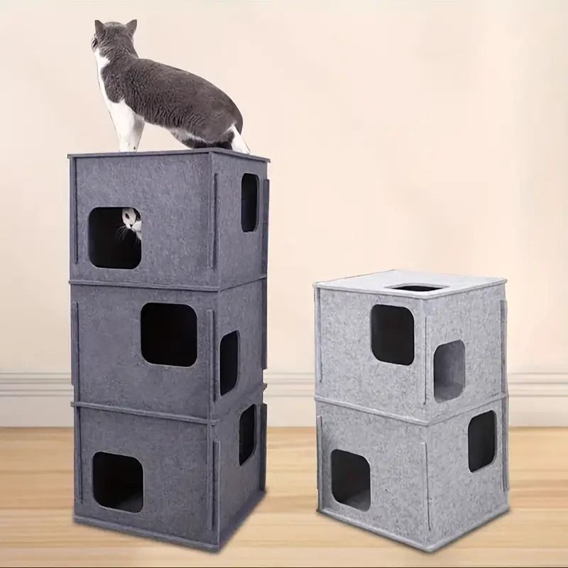 2階 ペットハウスー フェルト 猫ベッド 猫ハウス 寝床13800