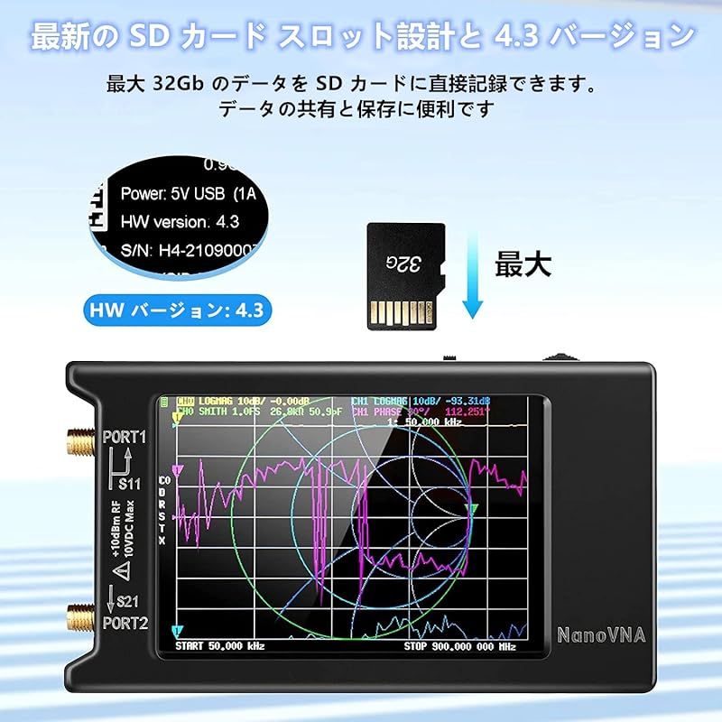 NanoVNA-H4 V4.3ベクトルネットワークアナライザ