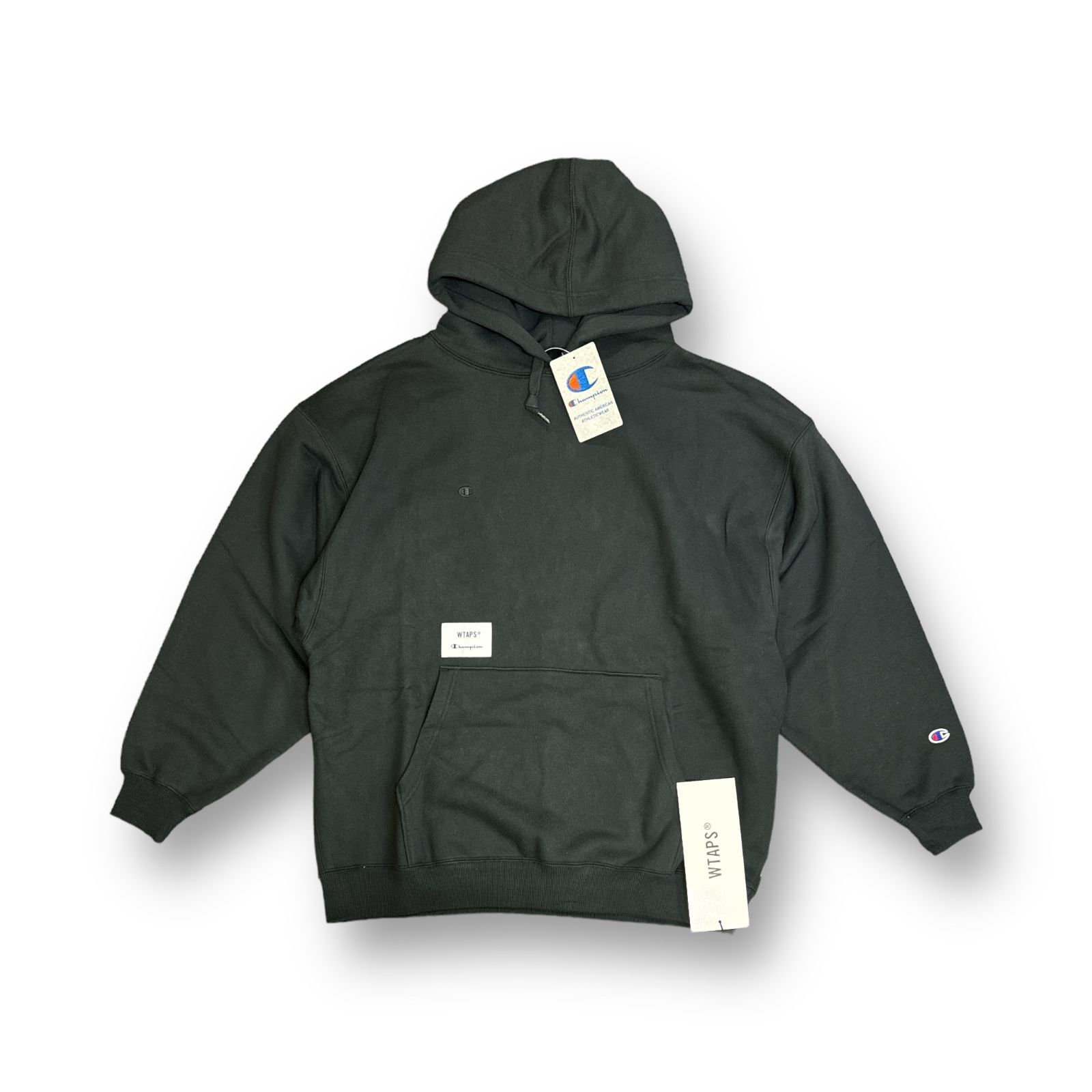 WTAPS × Champion Academy Hooded アカデミーフーディー パーカー スウェット ダブルタップス チャンピオン コラボ  ブラック XL C8-Z110 70709A5