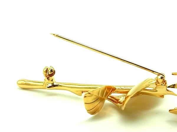 □美品□ SWAROVSKI スワロフスキー バラ フラワー ピンブローチ