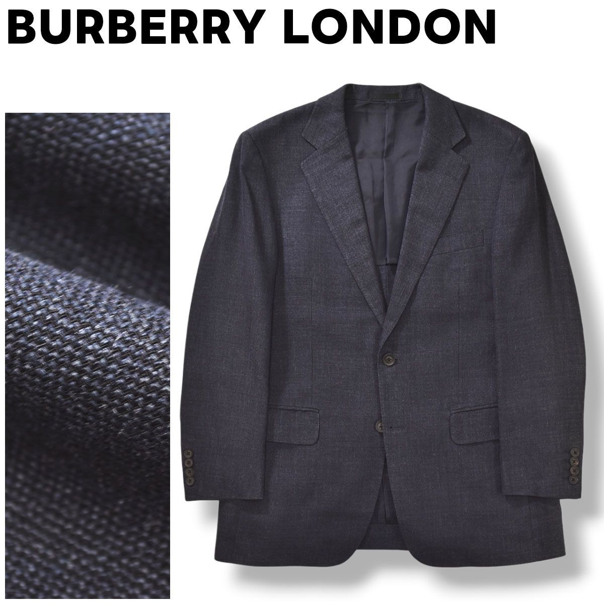 日本製 バーバリー ロンドン BURBERRY LONDON 2B 麻混 リネン
