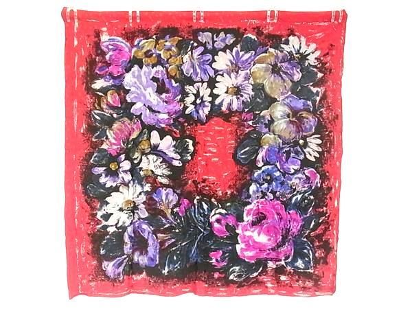 □美品□ emanuel ungaro ウンガロ シルク100% 総柄 スカーフ