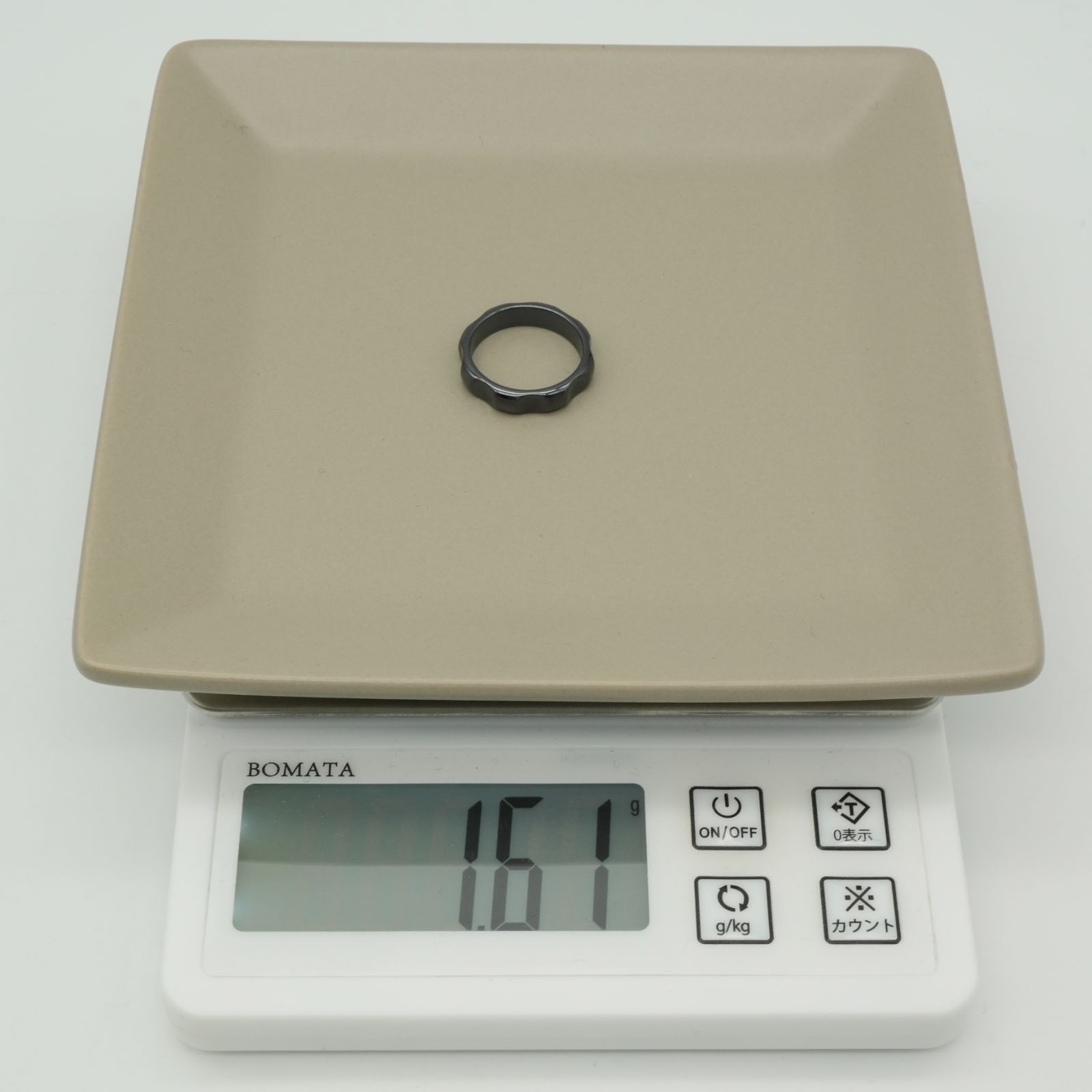 希少9号 ティファニー パロマグルーブ ブラック チタン リング/24-4417  