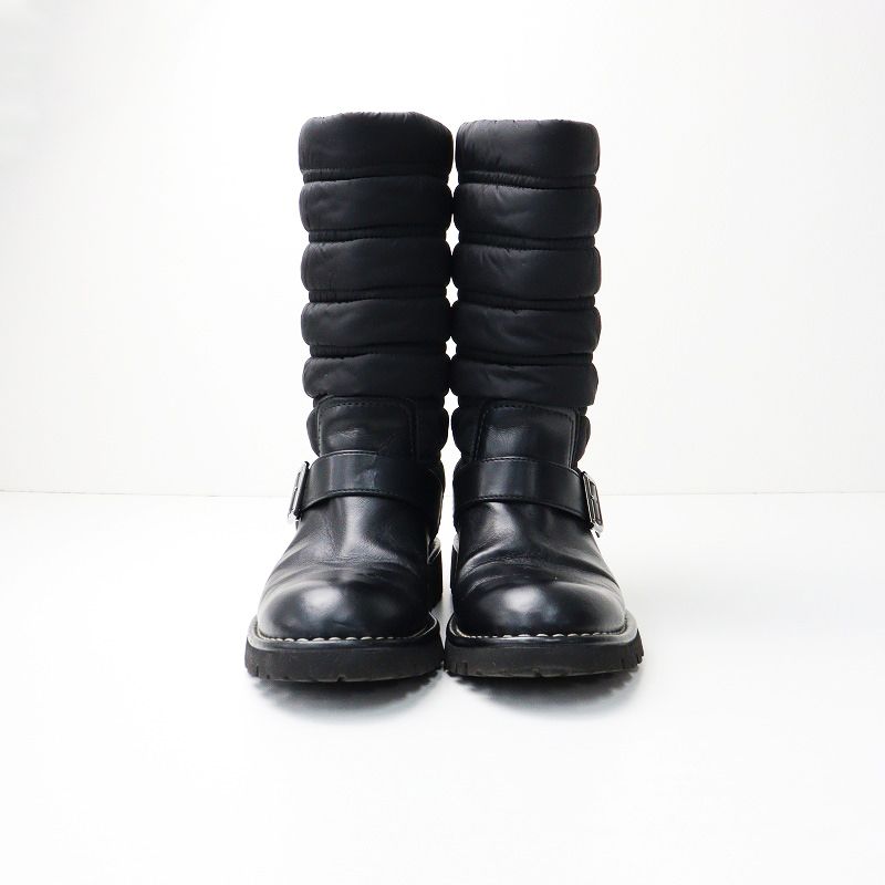 シャネル エンジニア ブーツ ナイロン/レザー ブラック 37サイズ