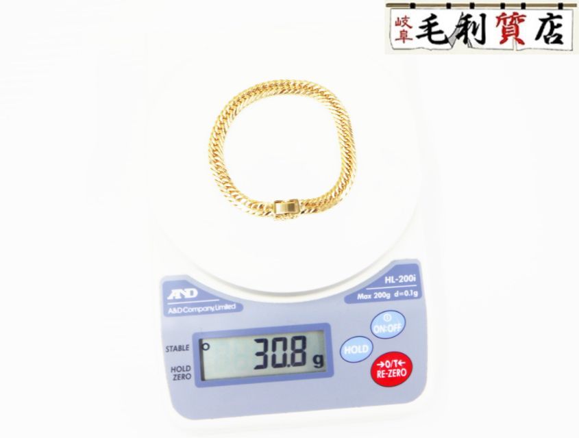 K18 キヘイ 喜平 ブレスレット 8面トリプル 30.8g 8メントリプル 18金