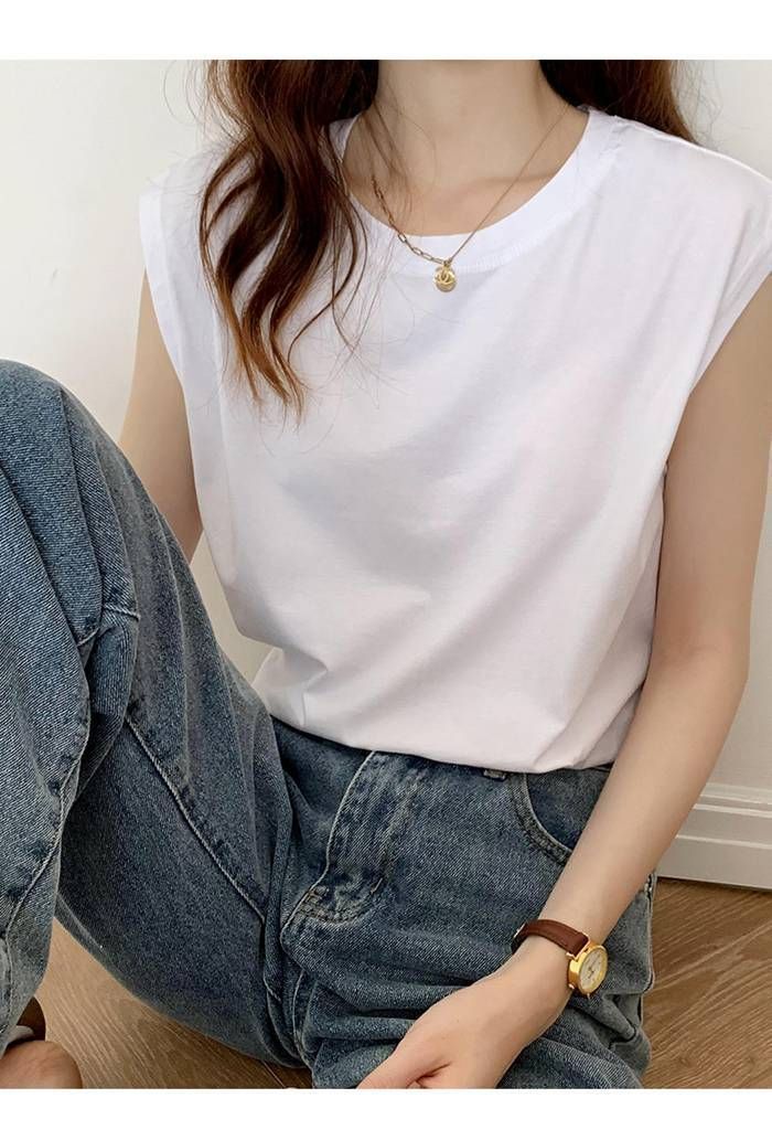 Tシャツ ノースリーブ タンクトップ 無地 Tシャツ レディース