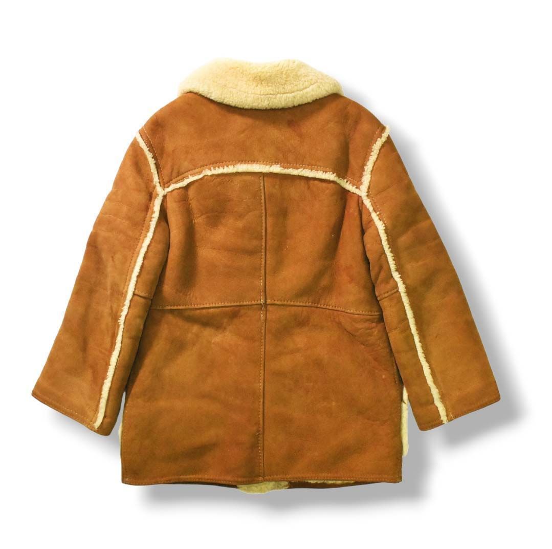 羊革】 unknown ヴィンテージ 裏ボア ムートンコート ブラウン