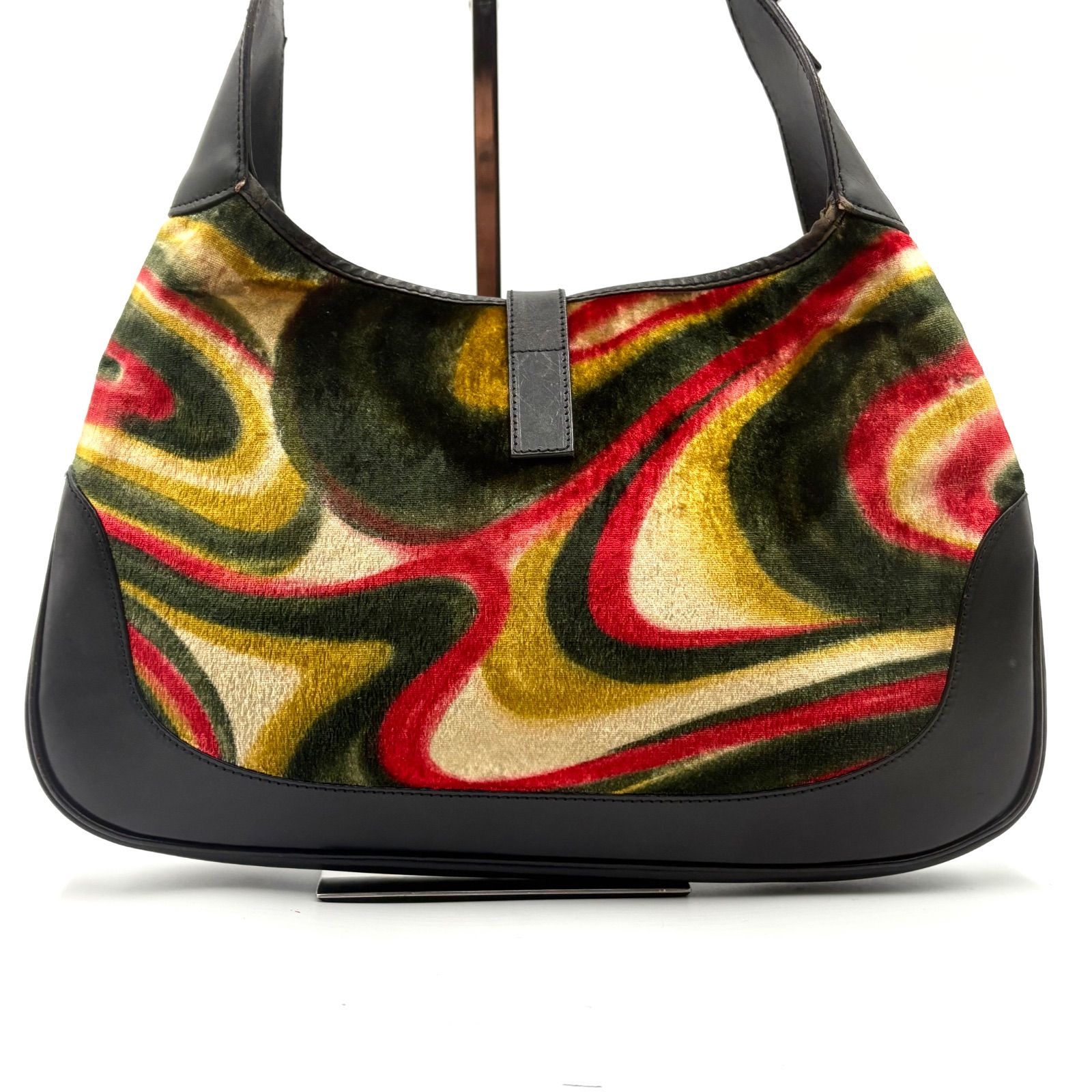 GUCCI グッチ マルチカラー ベルベット ジャッキー金具 SV金具 