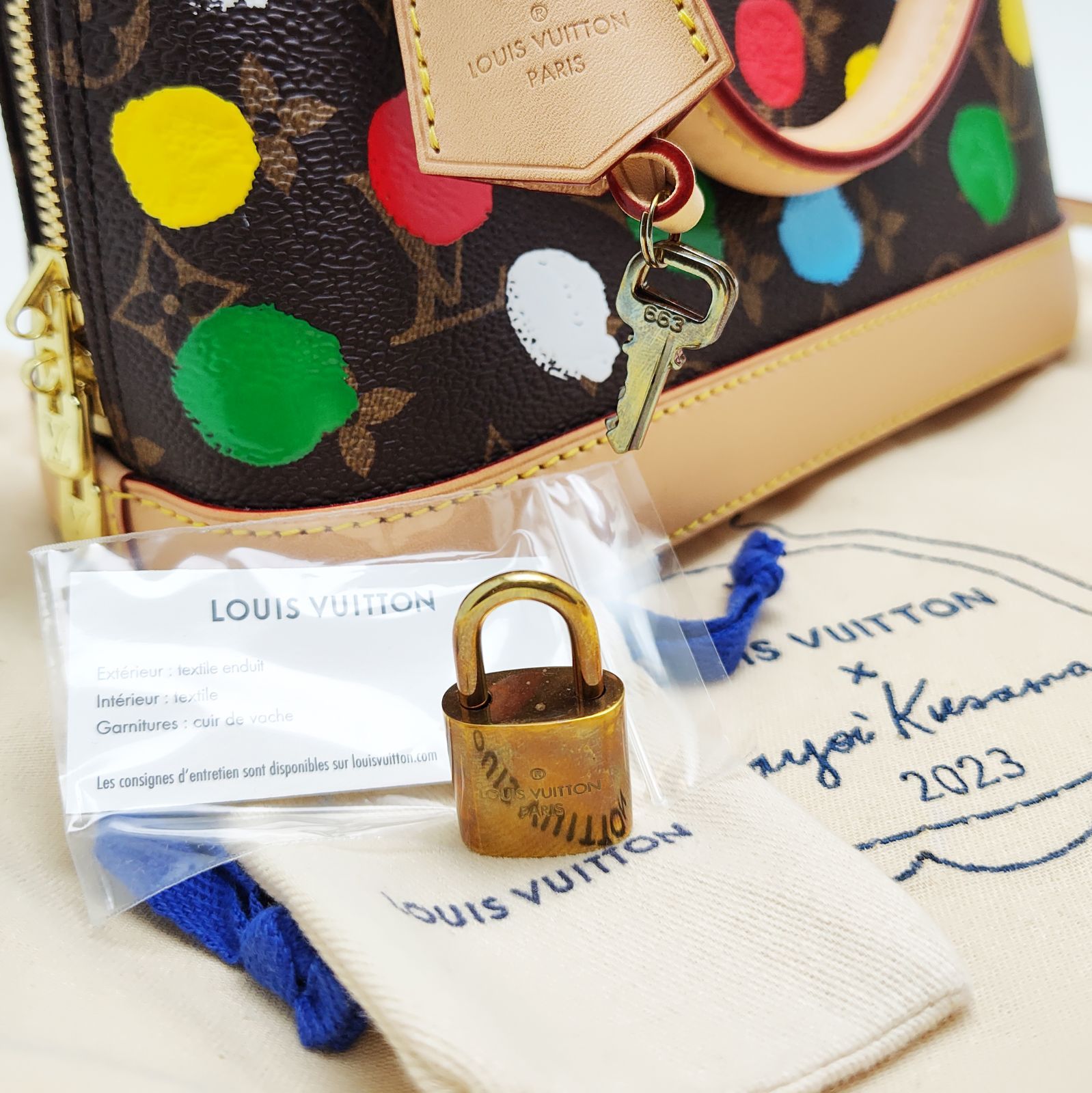 ルイヴィトン LV×YK モノグラム アルマBB 草間彌生コラボ ハンドバッグ