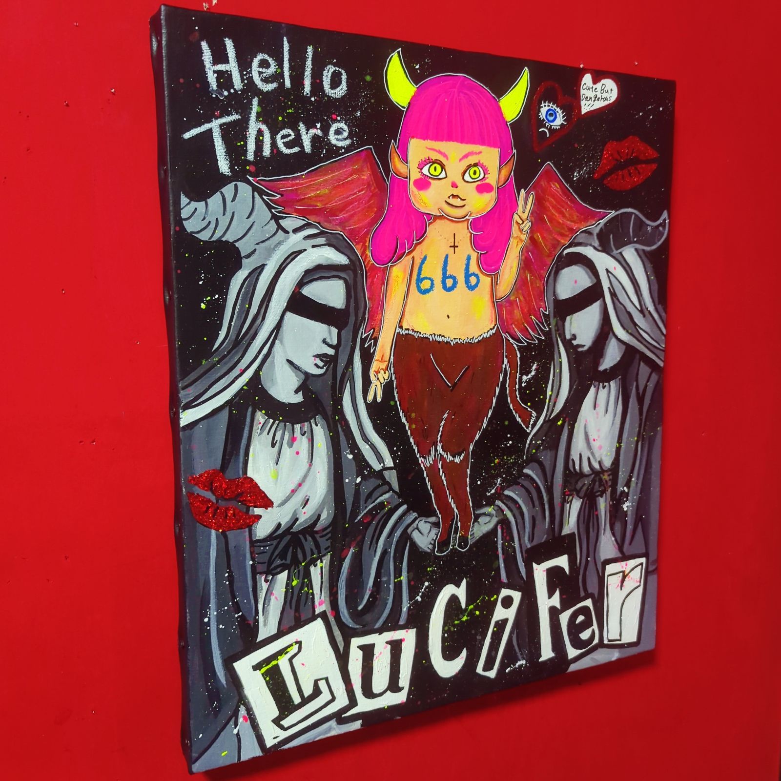F8号/一点物/SALE】LUCiFer（ルシファー）現代アート イラスト