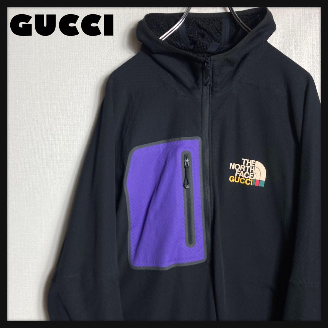 極美品】GUCCI × NORTH FACE ロゴプリント ジップパーカー - メルカリ 