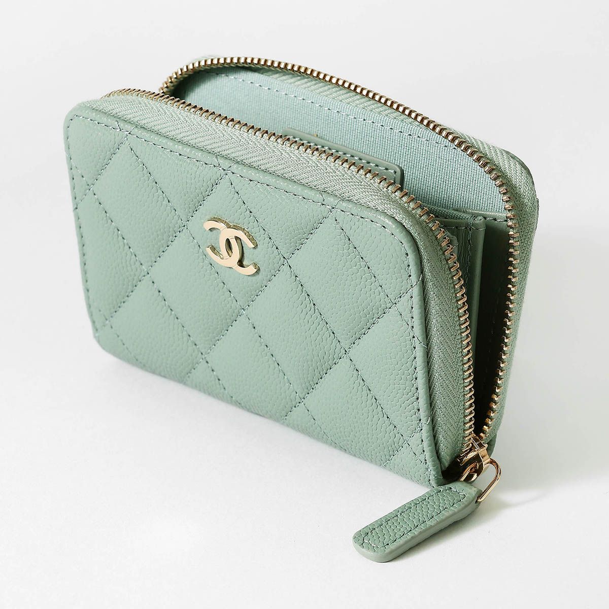 新品 シャネル CHANEL コインケース CLASSIC ZIP COIN PURSE ミント