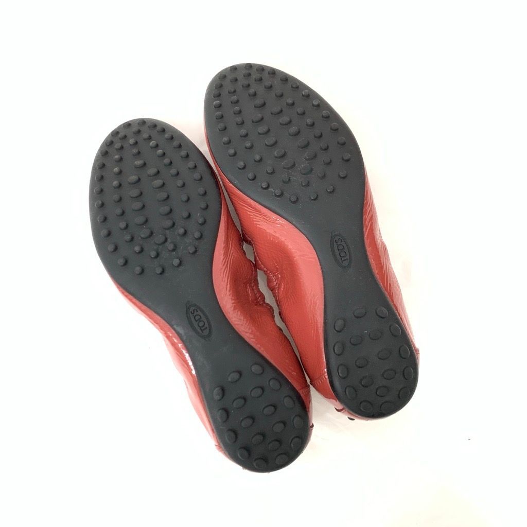 TOD'S トッズ エナメル バレエ シューズ パンプス レッド 37