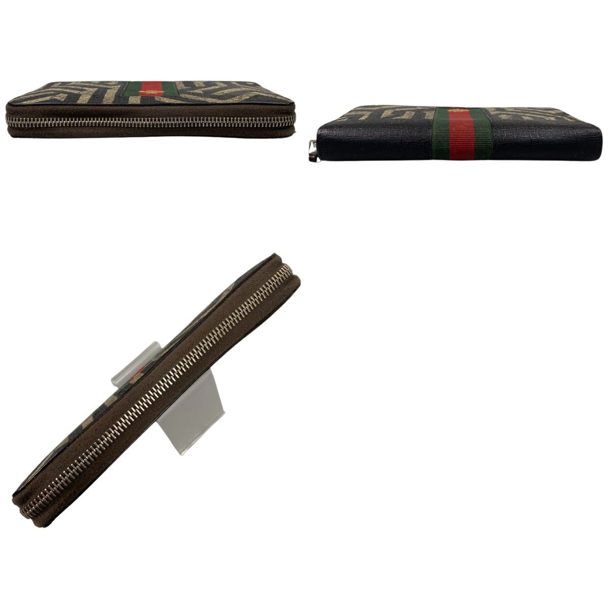 GUCCI グッチ 長財布 ラウンドファスナー GGスプリーム シェリーライン  