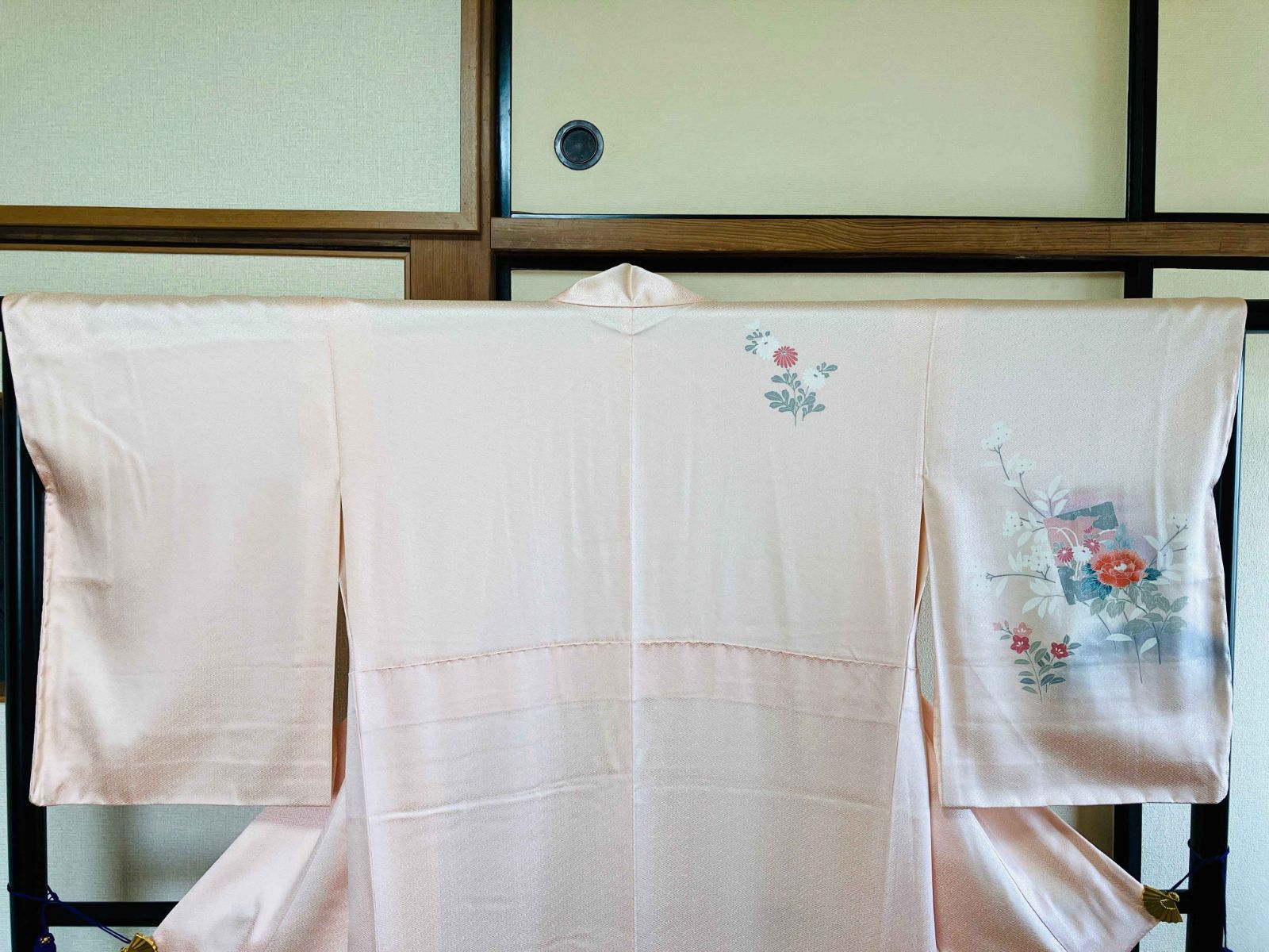 美品 正絹 やまと誂製 丹後ちりめん トールサイズ 小紋 着物 A2736 美品 正絹 やまと誂製 丹後ちりめん トールサイズ 小紋 着物