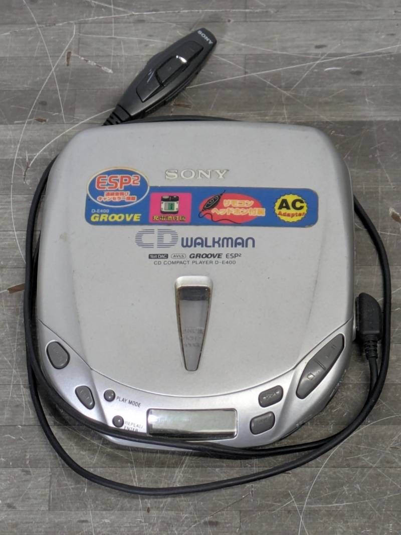 【箱付き◎超美品】SONY D-E400 CDプレーヤー 動作確認済み★レア SONY ソニー CD WALKMAN D-E400 ポータブルCDプレイヤー リモコン付き