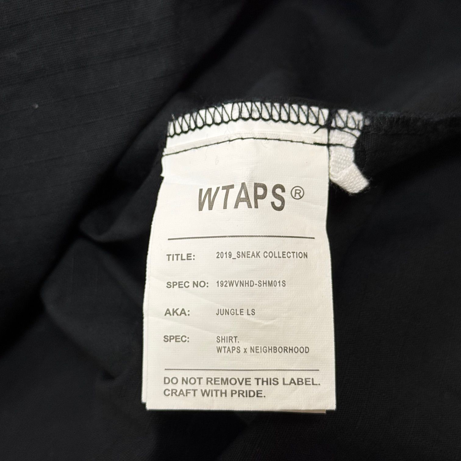 WTAPS 19AW × NEIGHBORHOOD JUNGLE L/S SHIRT ジャングル長袖シャツ 