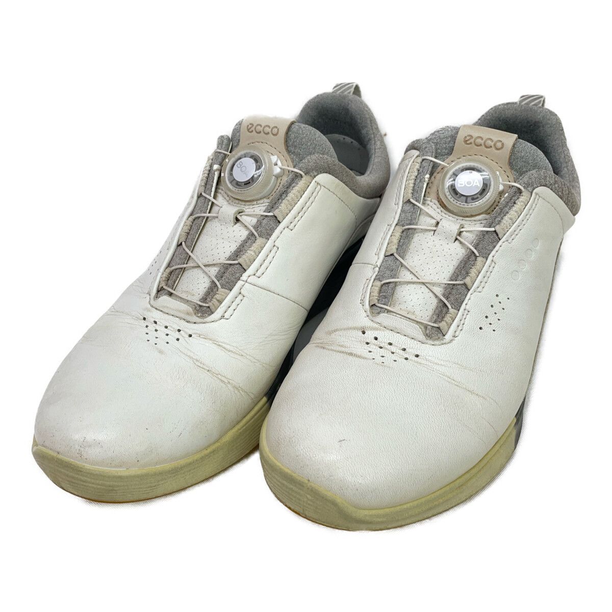  エコー ecco ゴルフシューズ 42 26cm ホワイト 白 S-THREE BOA エススリーボア EXTRA WIDTH スパイクレス