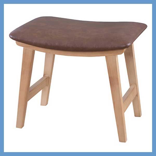 ２脚セット 天然木 アッシュ のトロペスツール クッション座面 ソフトレザー W48×D33×H42cm No.790 ダークブラウン