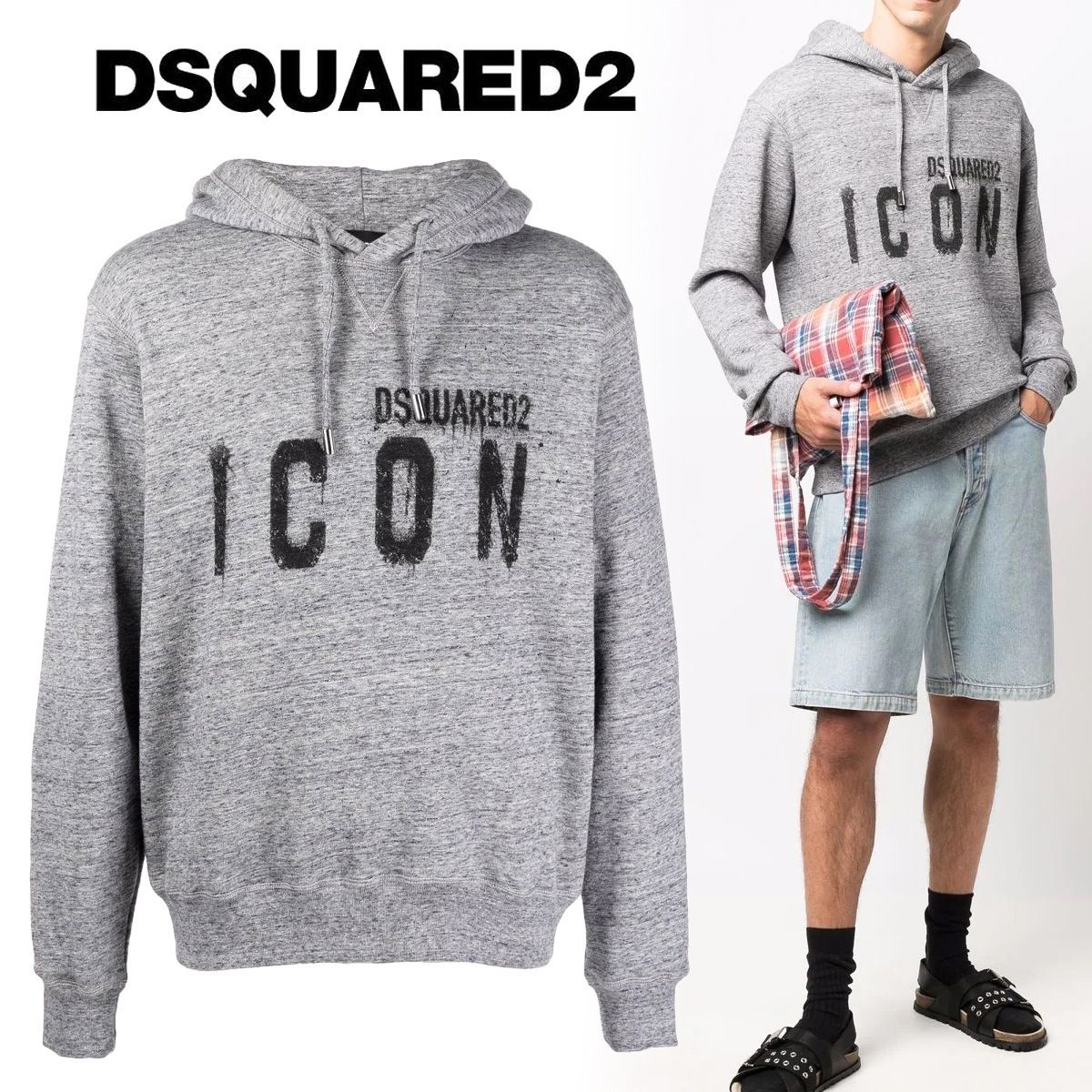 DSQUARED2 S79GU0057 グレー ロゴ プルオーバー パーカー - メルカリ