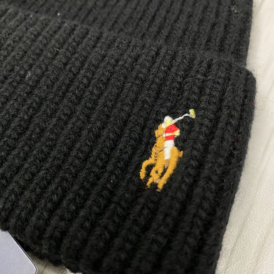 【新品 未使用】Polo Ralph Lauren ニット帽 刺繍　ブラック ポロ ラルフローレン ニット帽 PC1199 BLACK ブラック ポニー