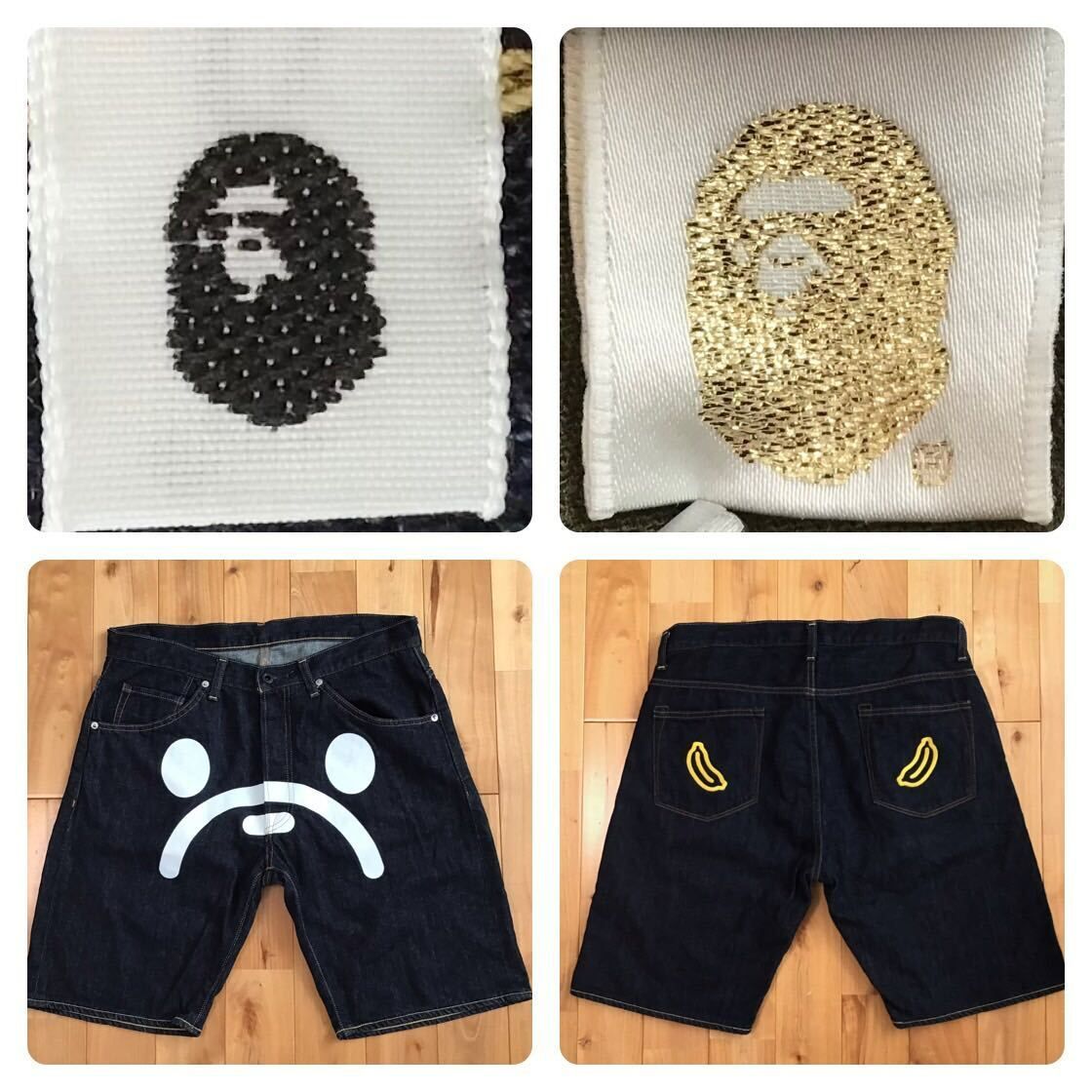 パンツ A Bathing Ape MILO FACE DENIM SHORTS L MILO FACE 10 OZ STRETCH DENIM SHORTS | bape.com