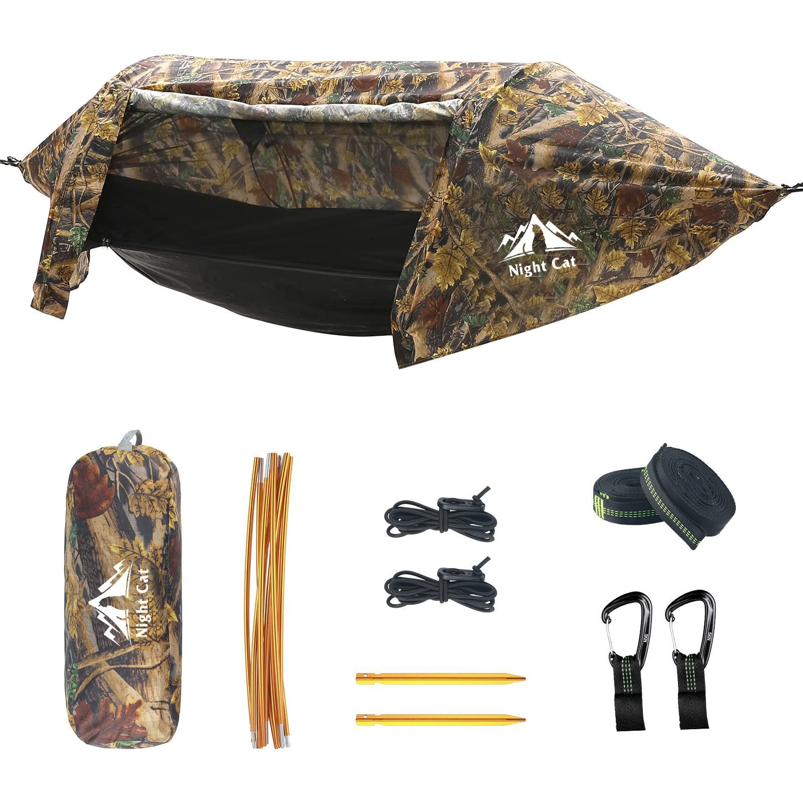 人気商品】Night Cat 防水ハンモック テント 蚊帳付き フライ