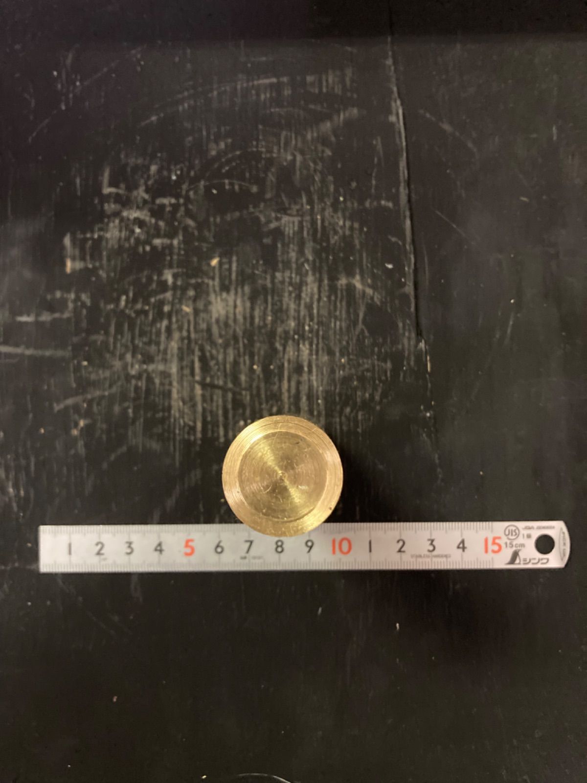 真鍮丸棒　カドミレス　φ25×84mm 外径素材肌　金属材料　端材　DIY
