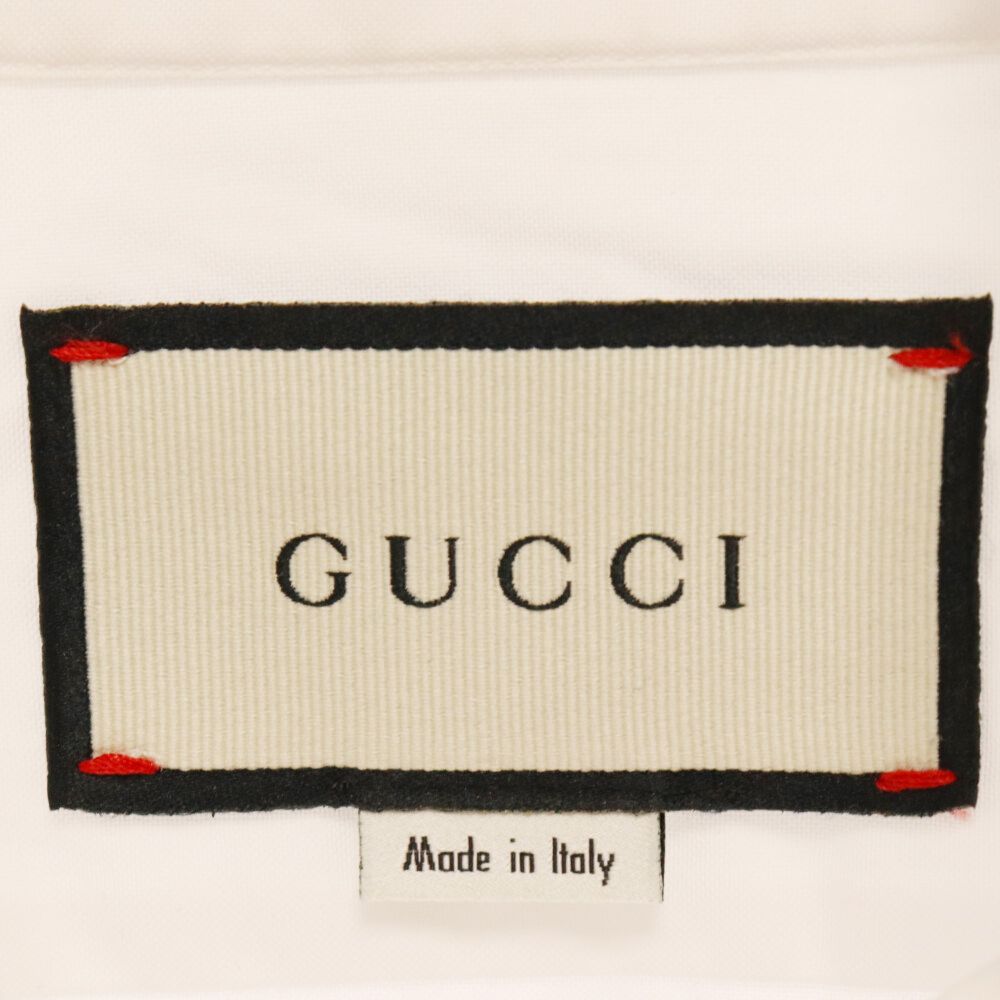GUCCI (グッチ) 19AW シンボルズ ネック スネーク刺繍 長袖シャツ