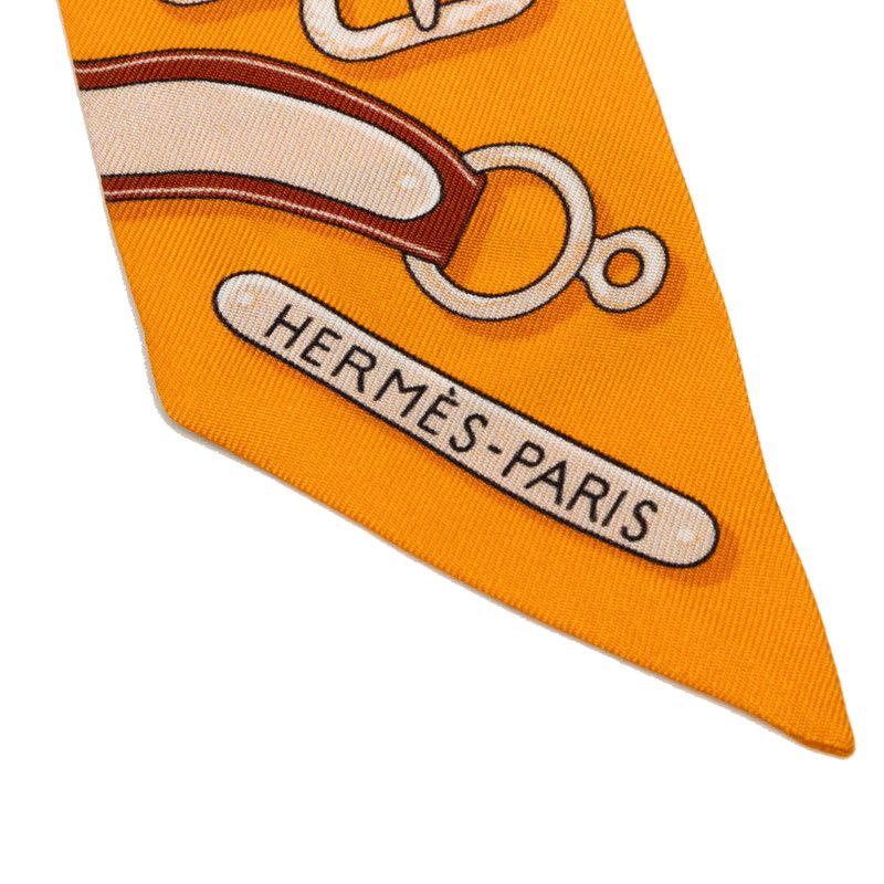 エルメス ツイリー HARNAIS DES PRESIDENTS 大統領の馬具 オレンジ マルチカラー シルク レディース HERMES 1-0229411