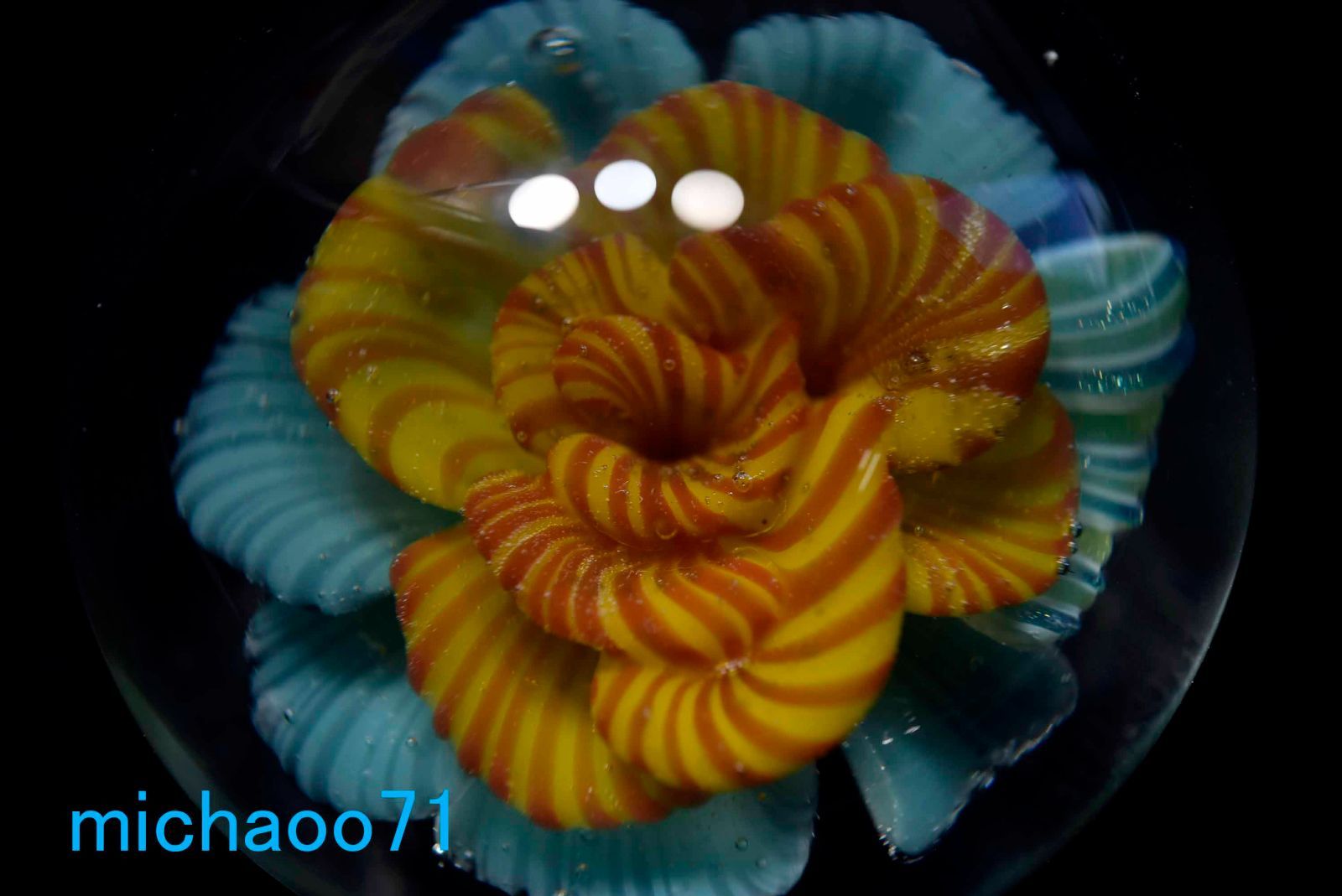 フラワー ガラスのペンダントトップ (12110-P21)GLASS FLOWER 透き通っ