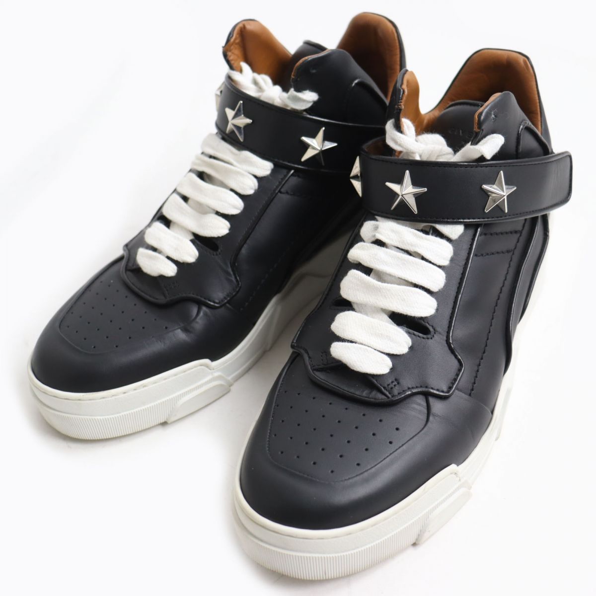 美品 GIVENCHY ジバンシイ スター ミドルカット レザースニーカー 40
