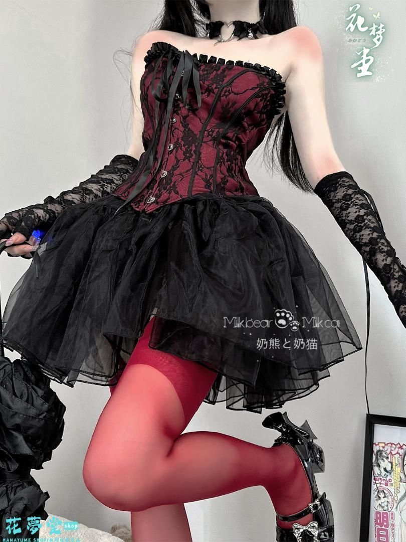 25年 コスプレドレスロリータセット 仮装 オリジナル 洋服 ロリータ ワンピース メイド 撮影会 舞台 イベント 原野空間-29