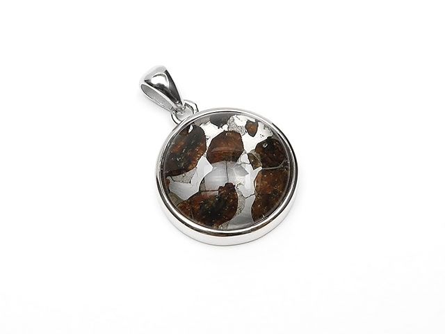 パラサイト隕石　ケニア•セリコ産　ペンダントトップ　① ケニア産 パラサイト セリコ隕石 ペンダントトップ 18mm No.679【1点