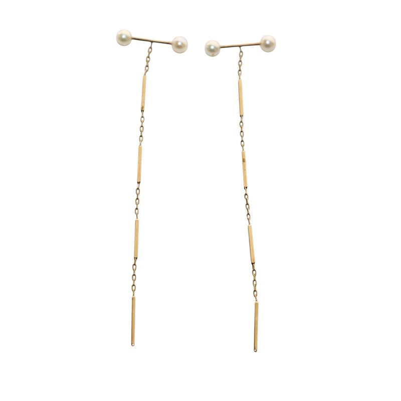 ヒロタカ Hirotaka Toggle W Pearl Chain Pierce ピアス 両耳用