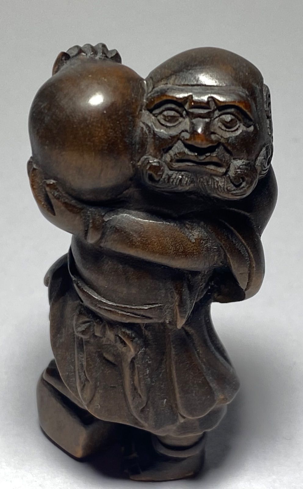 根付 置物 極上 鬼根付 天然素材 アンティーク 和彫 置物 骨董 飾り物